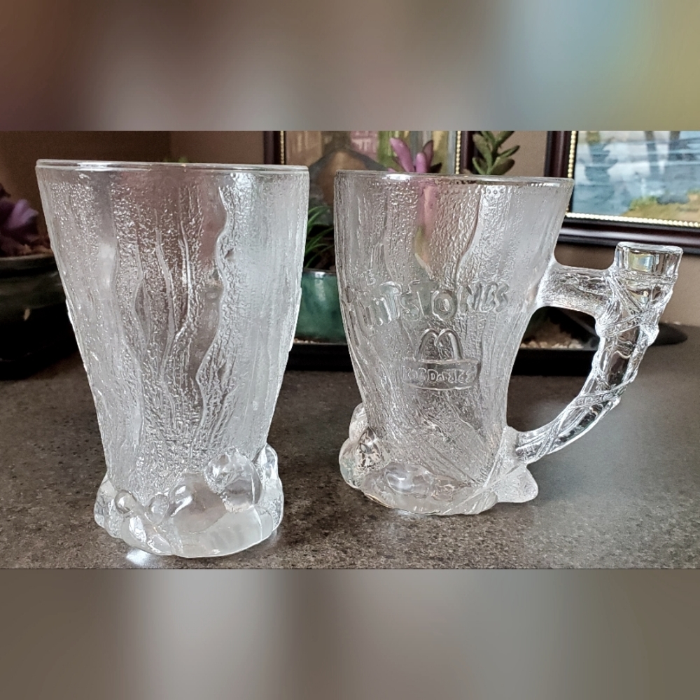 NWOT Vintage McDonald's Flintstone, Ice Sculpted Mugs, Set of 2